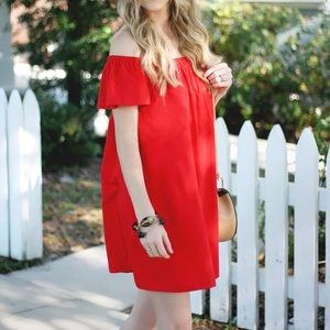 ASOS Dresses - Red Off Shoulder Dress ASOS Dresses - Red Off Shoulder Dress